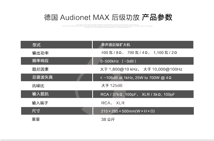 Audionet PER G2,Audionet旗舰前级,Audionet旗舰单声道后级