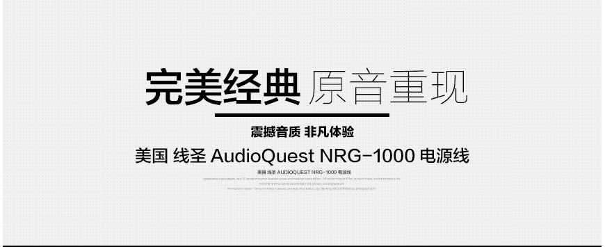 美国线圣,线圣AudioQuest,AudioQuest NRG-1000,电源线,音响电源线
