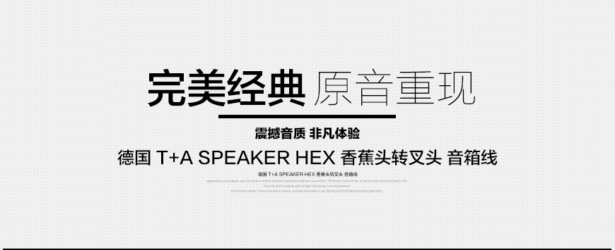 德国T+A SPEAKER HEX 香蕉头转叉头音箱线,德国T+A 喇叭线