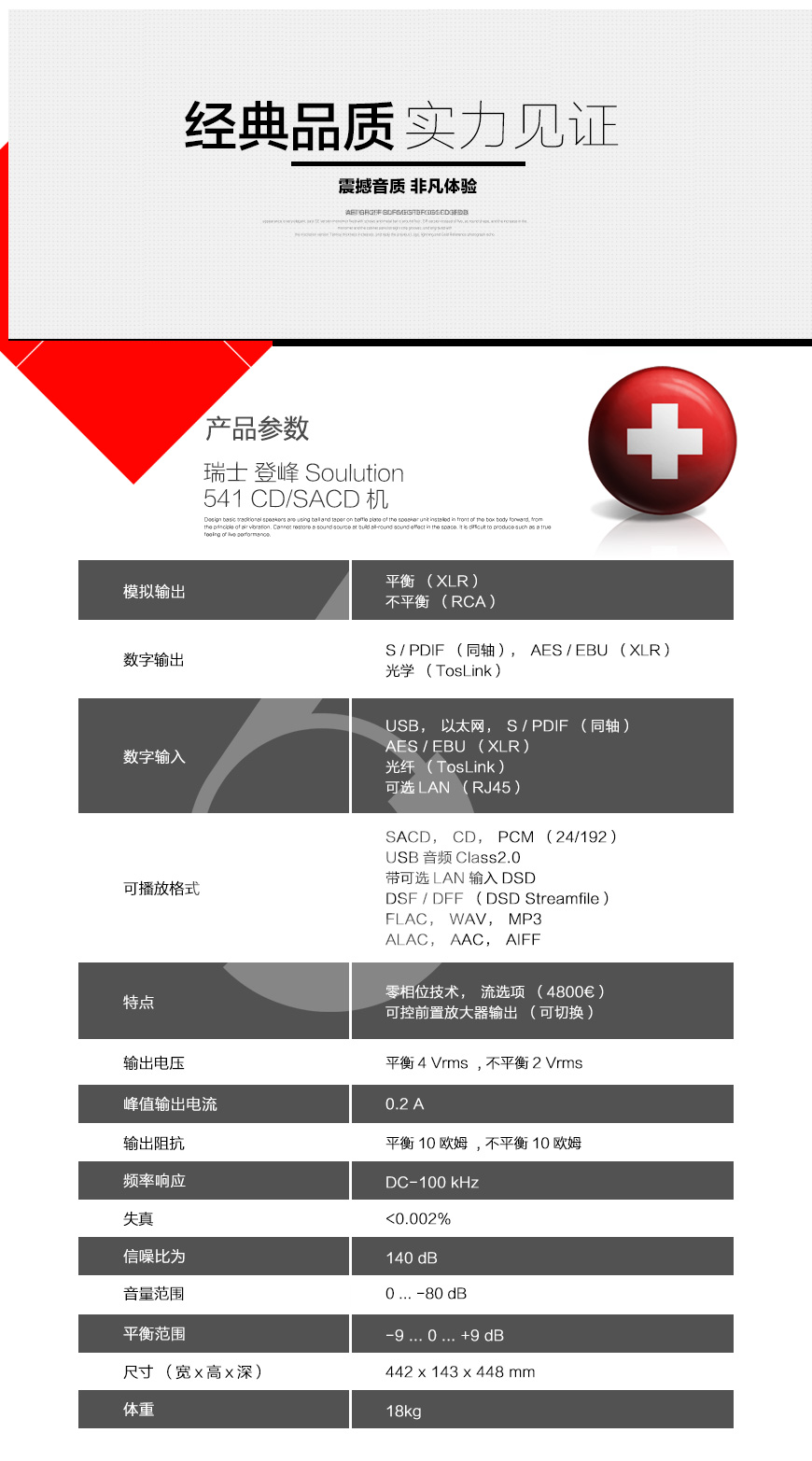 Soulution 541,瑞士登峰Soulution 541 SACD CD播放器,瑞士登峰Soulution CD机