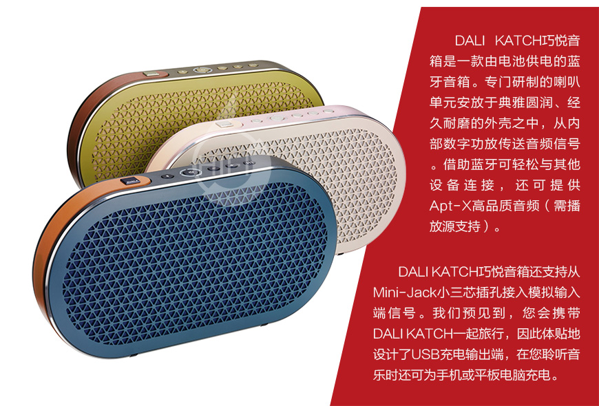 DALI KATCH,丹麦达尼DALI 巧悦KATCH 充电便携式蓝牙音箱,丹麦达尼DALI 有源蓝牙音箱