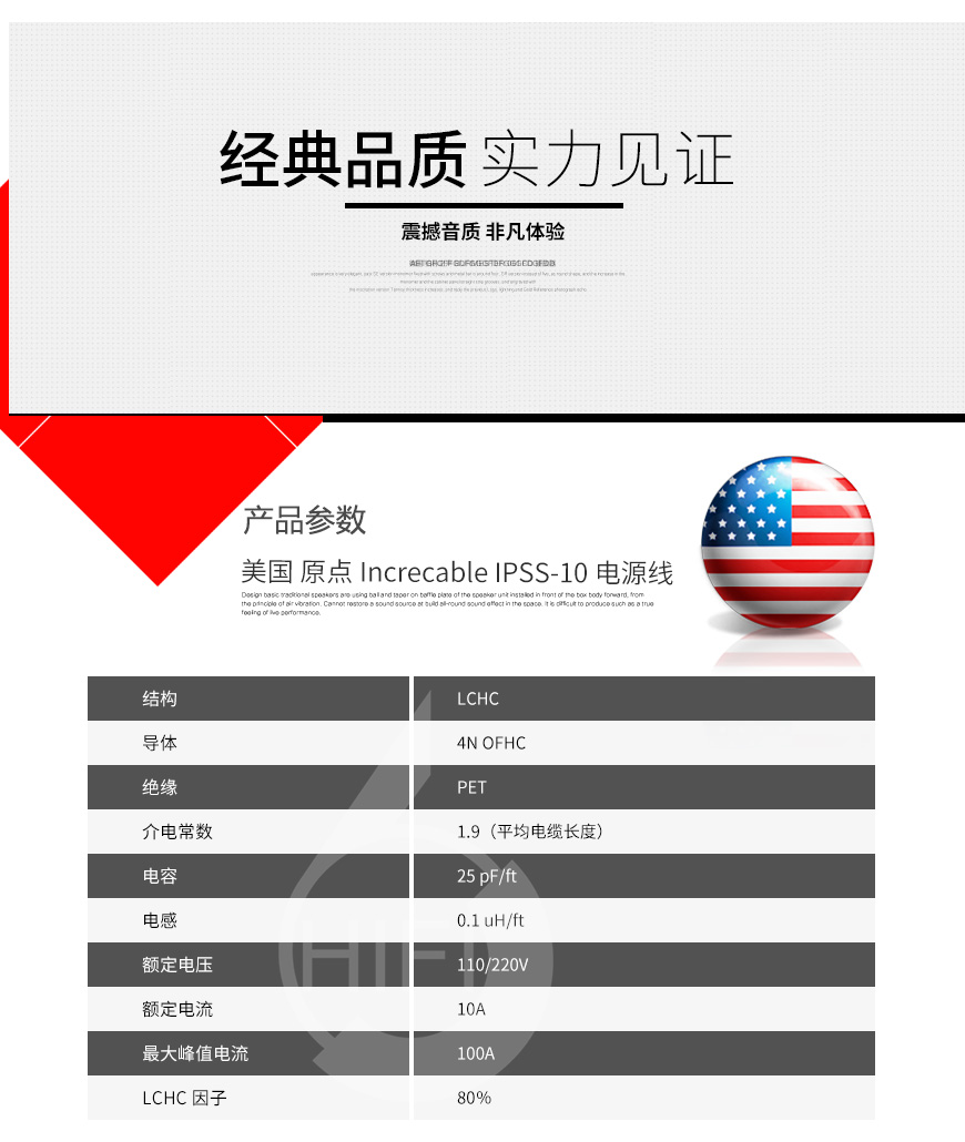 Increcable IPSS-10,原点IPSS-10,美国原点电源线