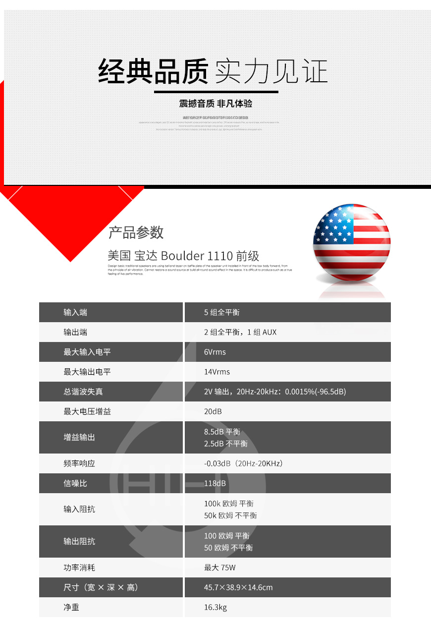 宝达1110前级,Boulder 1110,宝达功放