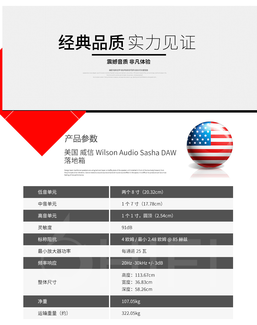 威信 Sasha DAW,Wilson Audio Sasha DAW,威信音箱