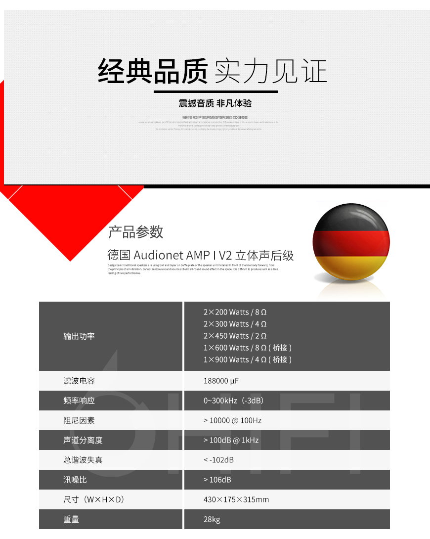 Audionet AMP I V2,Audionet 后级,Audionet 功放