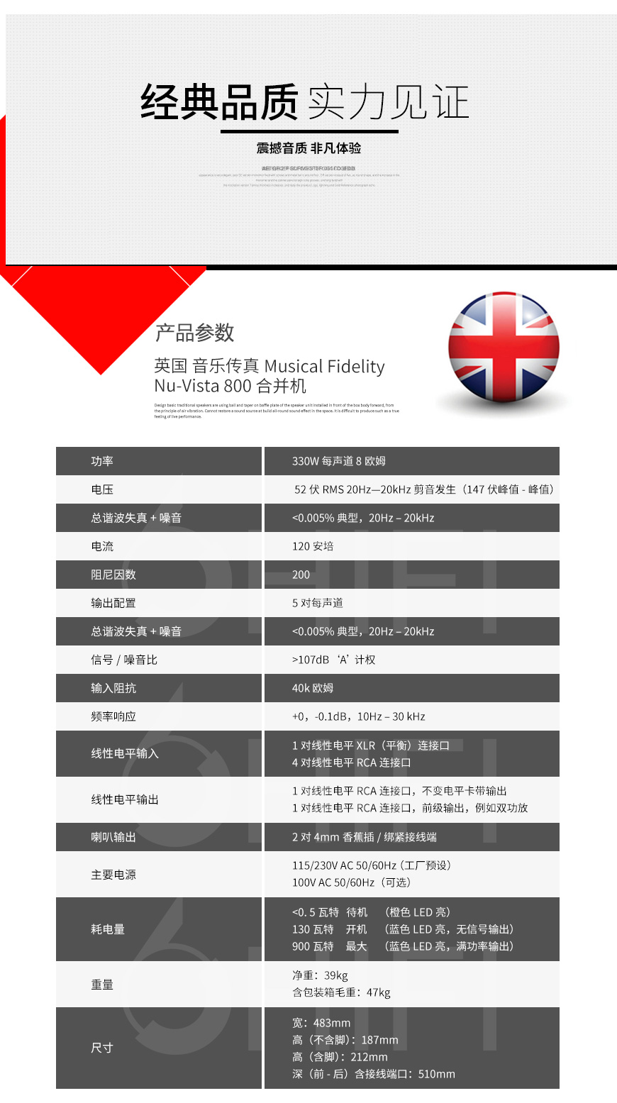 英国 音乐传真 Musical Fidelity Nu-Vista 800 合并机,音乐传真 合并机,英国 Musical Fidelity Nu-Vista 800,英国 音乐传真