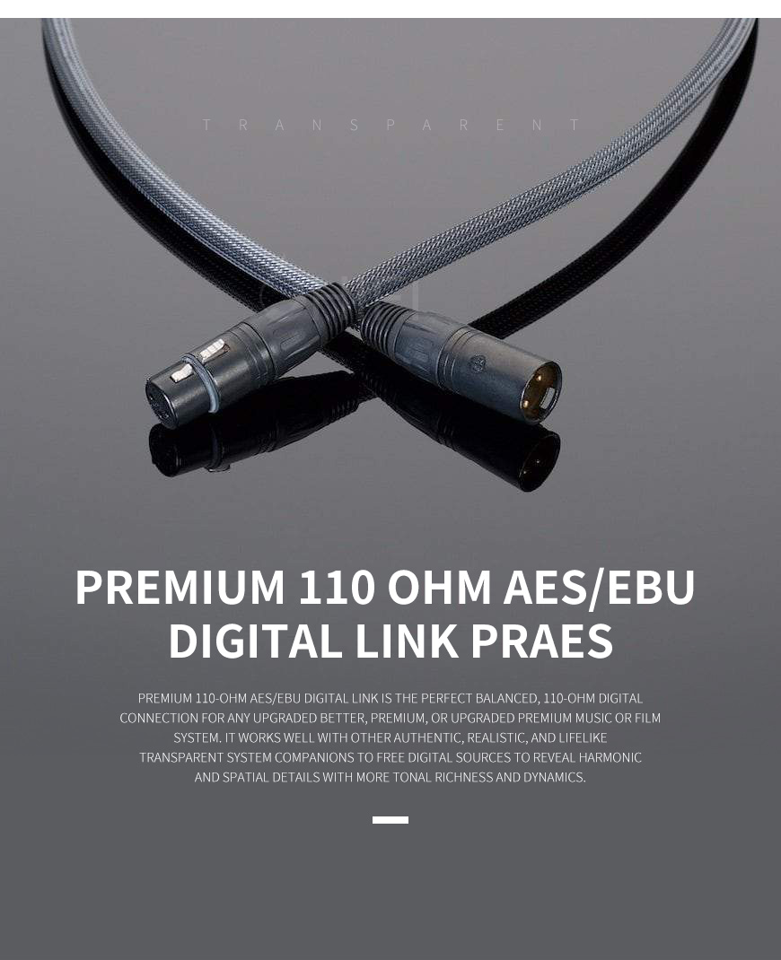 美国 Transparent 天仙配 Premium 110 Ohm AESEBU Digital Link PRAES 平衡信号线 数码线