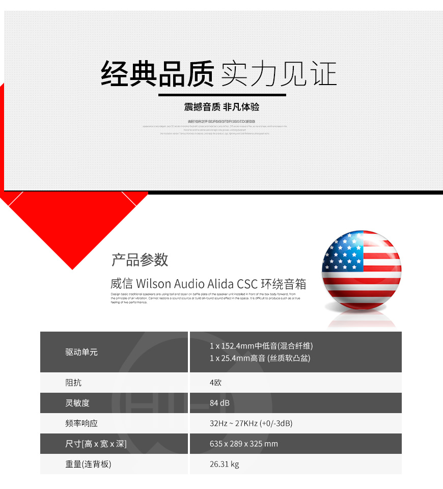 威信,Wilson Audio,Alida CSC,环绕,音箱