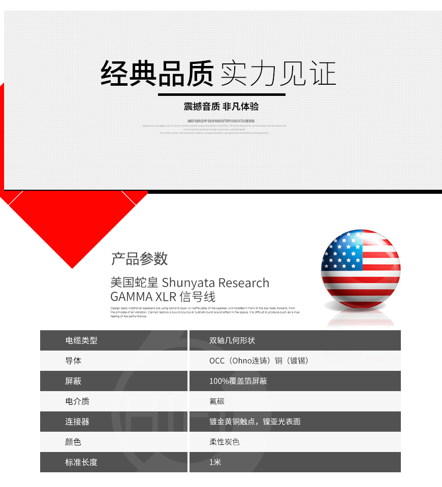 美国蛇皇,Shunyata Research,GAMMA,XLR信号线
