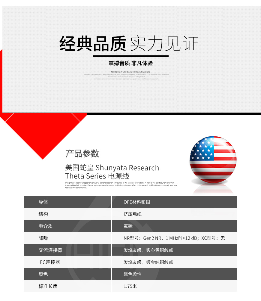 美国蛇皇,Shunyata Research,Theta,Series,电源线