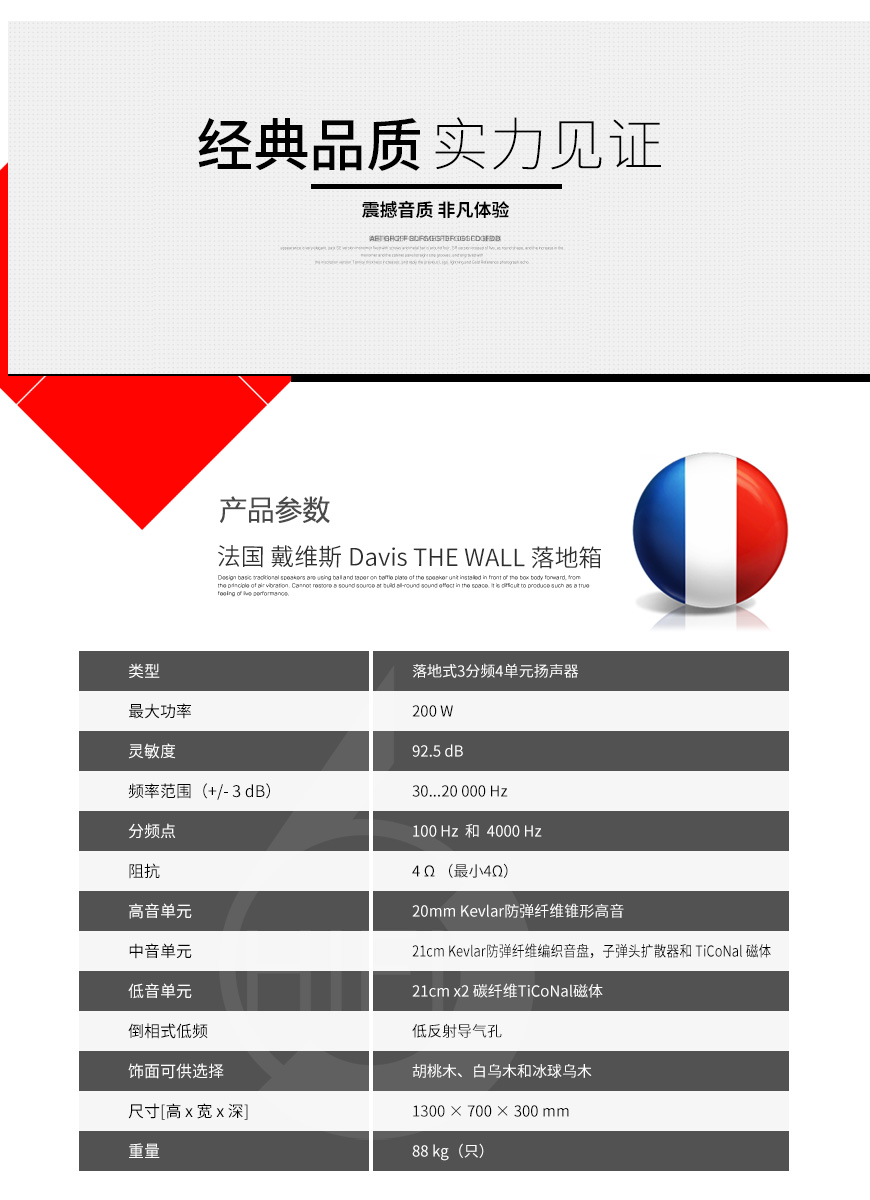 法国 Davis THE WALL 落地箱,音箱