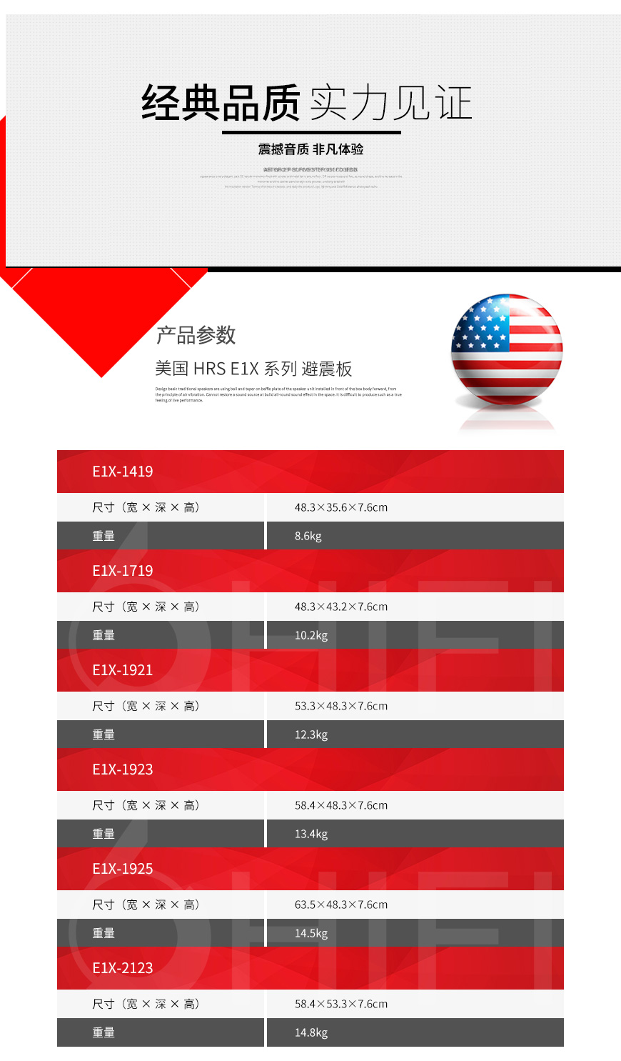 HRS E1X系列 避震板 承载板,E1X系列 避震板,HRS E1X系列,E1X系列